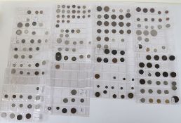 Ten sheets of Europe and world coins, including