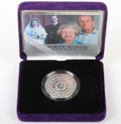 2007 Diamond Wedding Silver Piedfort Proof Crown,