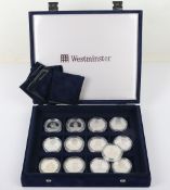 A set of 13x Silver Proof Five Pounds, of Historical British Figures,