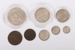 Edward VII (1901-1910), Matt Proof part set, 1902, silver issues