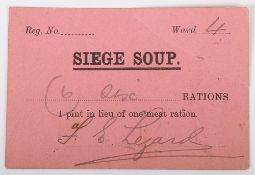 Siege of Kimberley, Soup Ticket for 6 rations,