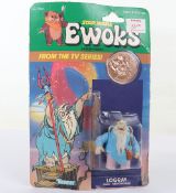Vintage Star Wars Ewoks Cartoon Logray Original Carded Moc Action Figure Kenner.