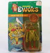 Vintage Star Wars Ewoks Cartoon King Gorneesh Original Unpunched Carded Moc Action Figure Kenner.