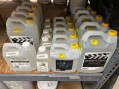 Lot of (20) assorted fog and haze fluids, including (9) ultratech directors choice 4 liter, (5)