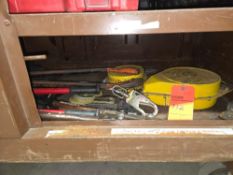 Chest contents, rectracting lifeline device, wire cutters, etc.