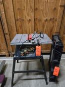 Lot of (2) assorted (1) Ryobi 10 inch table saw s/n GW141220574, (1) Husky portable table 34 1/2