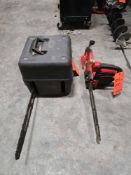 Lot of (2) assorted Homelite chain saws, (1) 18 inch, Gas, (1) 14 inch Electric