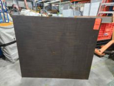 Brown portable folding bar with shelf, (MISSING TOP), bar size is 41 inches (W) X 4 feet (H)