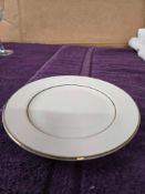Off White Round Gold Double Band Plates