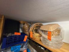 Lot of (22) assorted wicker baskets