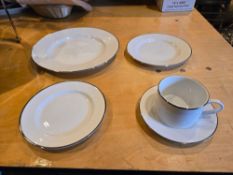 White with Silver Band Dinnerware