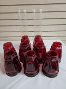 Asst. Red Hurricane Oil Lamps