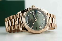 ROLEX DAY-DATE 40MM *OLIVE DIAL* (MAY 2025 - NEW / UNWORN) 18CT EVEROSE GOLD *BEAT THE 5 YEAR WAIT*