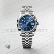 (On Sale) ROLEX DATEJUST 41mm BRIGHT BLUE DIAL WITH 