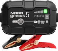 RRP £79.99 - NOCO GENIUS5: 5A 6V/12V Smart Battery Charger – Automatic Maintainer, Trickle Charger