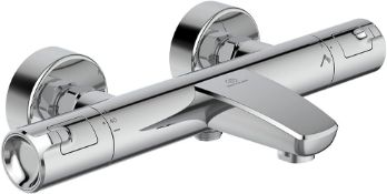 RRP £201.46 - Ideal Standard Ceratherm T50 Exposed Thermostatic Wall Mounted Bath Shower Mixer, Chr