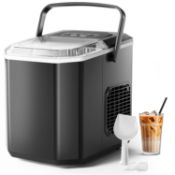 RRP £74.75 - Ice Maker Machine Countertop for Home, Compact Ice Cube Maker with Portable Handle & U