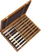 RRP £125.99 - Faithfull HSS Turning Chisel Set of 8 in Wooden Presentation Box, Walnut Handles, Bra