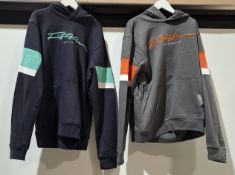 20 X BRAND NEW CROSSHATCH HOODIES IN VARIOUS COLOURS, GREY, NAVY BLUE, GREEN, IN VARIOUS SIZES, S,
