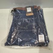 20 X BRAND NEW CROSSHATCH JEANS IN BLUE, NAVY BLUE AND GREY IN SIZES 30, 32, 34, 36, 38 (IN 1 TRAY -