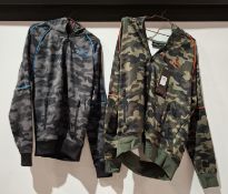 9 X BRAND NEW CROSSHATCH CAMO HOODIES IN BLACK AND GREEN IN SIZES XL , LARGE , MEDIUM AND SMALL -