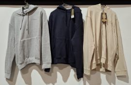 20 X BRAND NEW CROSSHATCH HOODIES IN VARIOUS COLOURS, GREY, NAVY, STONE AND BLUE IN SIZES M, L,