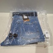 20 X BRAND NEW CROSSHATCH JEANS IN DENIM JEANS IN SIZES, 30, 32, 34, 38 (IN 1 TRAY - TRAY NOT