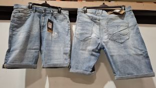 20 X BRAND NEW CROSSHATCH DENIM JEANS SHORTS IN BLUE IN SIZES, 30, 32, 34, 36, 38