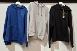 20 X BRAND NEW CROSSHATCH HOODIES IN VARIOUS COLOURS, GREY, NAVY, BLACK, BLUE IN SIZES S, M, L,