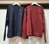 22 X BRAND NEW CROSSHATCH JUMPERS 9 X IN BURGUNDY, 6 X IN RED, 5 X IN OLIVE AND 2 IN NAVY BLUE IN
