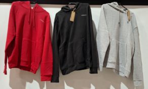 20 X BRAND NEW CROSSHATCH HOODIES IN VARIOUS COLOURS RED , BLACK , BLUE AND GREY IN SIZES EXTRA