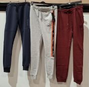 20 X BRAND NEW MIXED TRACKSUIT BOTTOM LOT, CONTAINING DUCK AND COVER AND CROSSHATCH IN NAVY BLUE,
