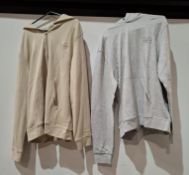 20 X BRAND NEW CROSSHATCH HOODIES 12 X IN GREY IN SIZES XL , LARGE , MEDIUM , 8 X IN STONE IN SIZE