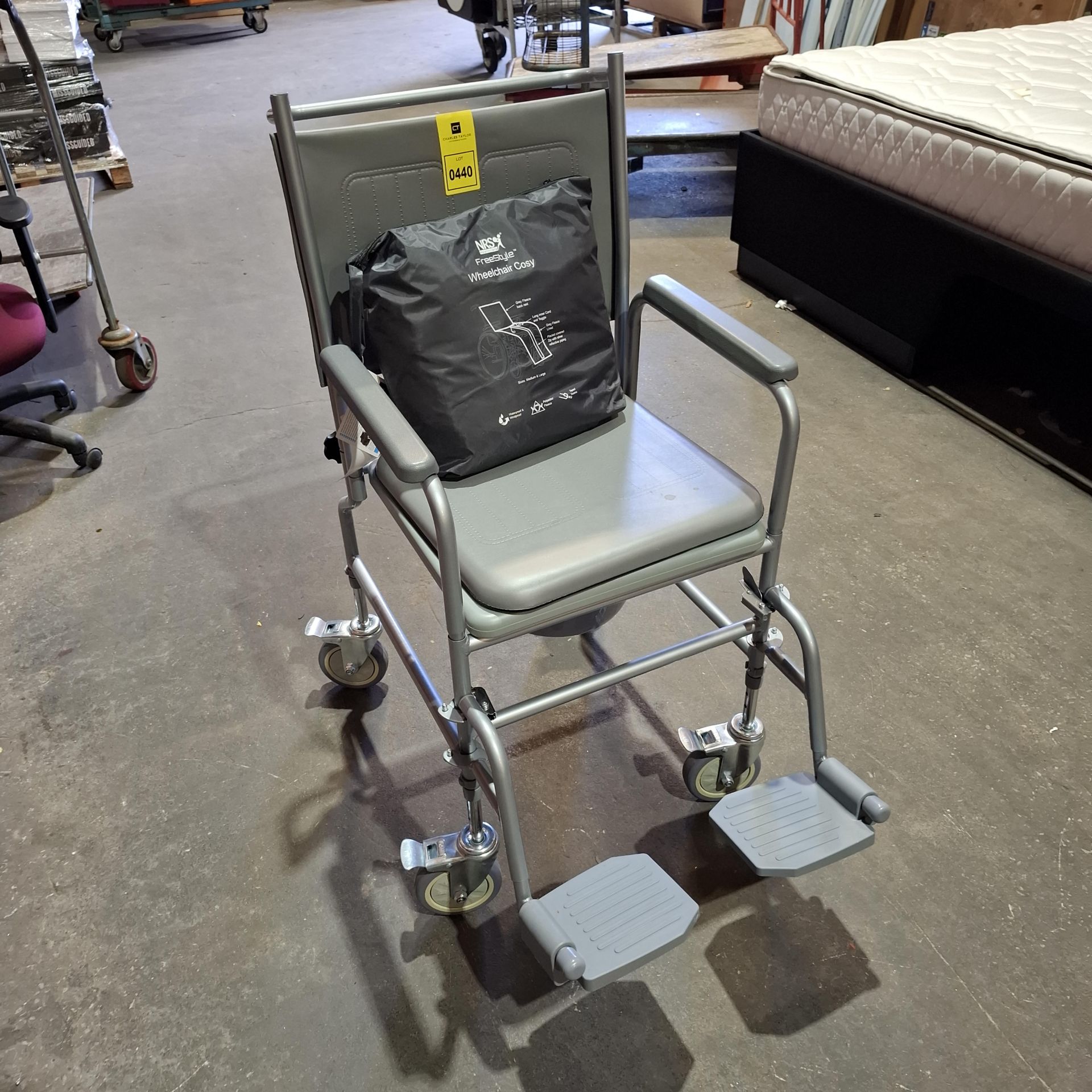 Mobile Commode Nrs 1 X BRAND NEW NRS HEALTHCARE POWDER COATED WHEELED COMMODE WHEELCHAIR ...