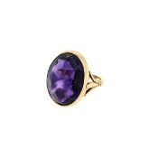 A single stone amethyst ring,