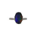 A black opal ring,