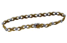 A 9ct gold diamond set bracelet,