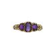 A 9ct gold amethyst three stone ring, - Image 1 of 4