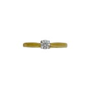 An 18ct gold single stone diamond ring,