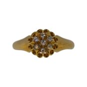 An 18ct gold diamond cluster ring,
