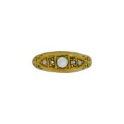 An 18ct gold opal and diamond ring,