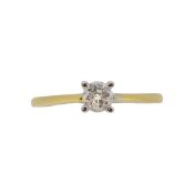 An 18ct gold single stone diamond ring,