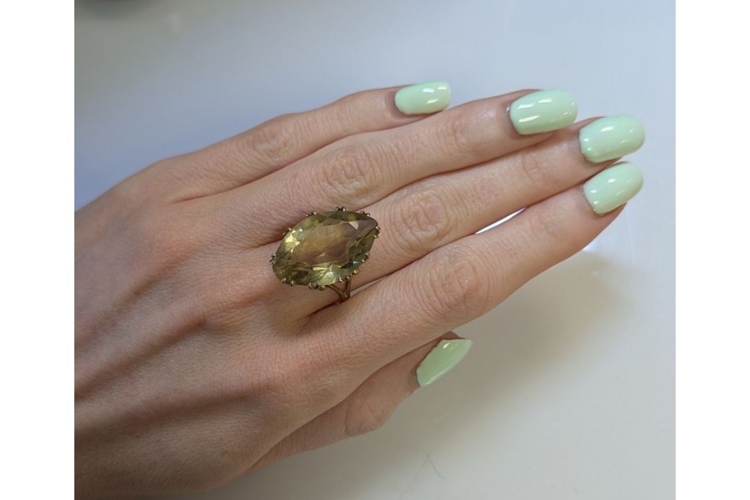 A 9ct gold single stone citrine ring, - Image 3 of 3