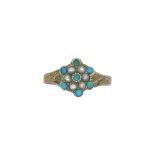 A Victorian turquoise and split pearl ring,