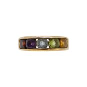 A 9ct gold multi gemstone ring,