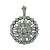 A diamond pendant/brooch,