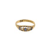 An 18ct gold sapphire and diamond ring,