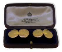 A pair of 15ct gold cufflinks,