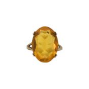 A 9ct gold single stone citrine ring,