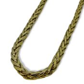 An 18ct gold tapered foxtail link necklace,